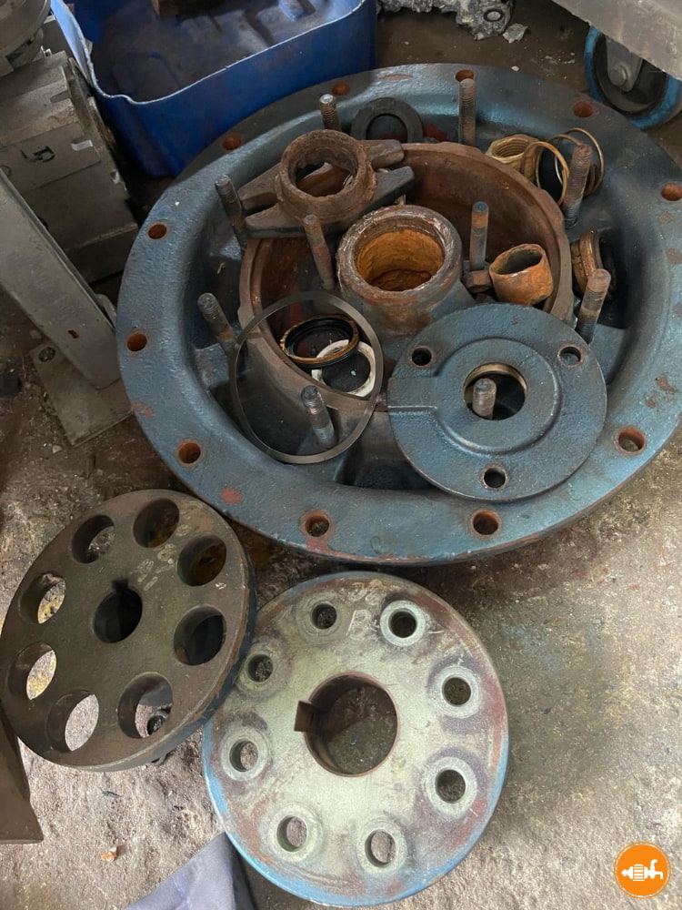 Disassembled Pump Casing and Components