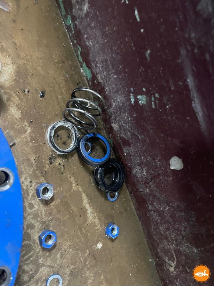 Pump Seal Components - Damaged Mechanical Seal and Worn-Out Nuts