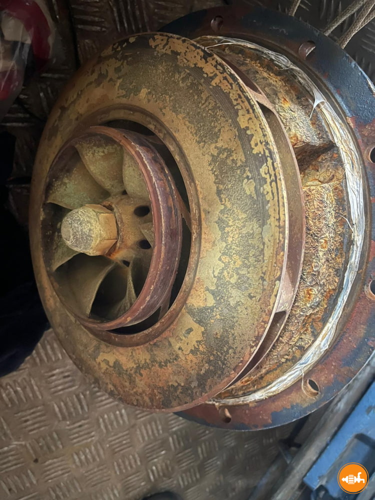 Rust-Covered Pump Impeller and Casing